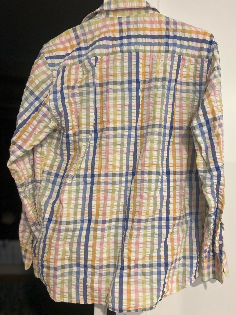 Multi-Color Plaid Men's Button-Up Shirt l L - Picture 2 of 3